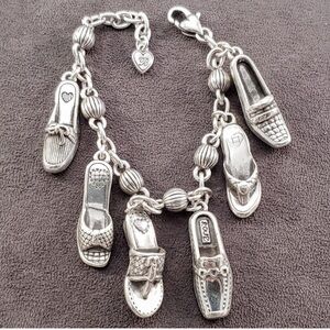 Brighton Shoe Lover Charm Bracelet Silver Retired. #1377